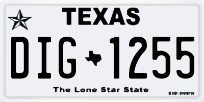 TX license plate DIG1255
