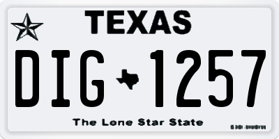 TX license plate DIG1257