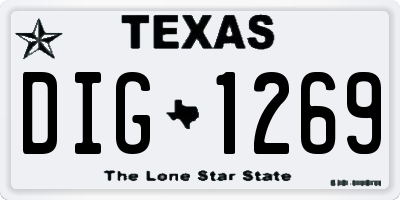 TX license plate DIG1269