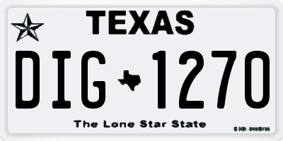 TX license plate DIG1270