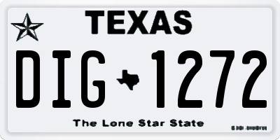 TX license plate DIG1272