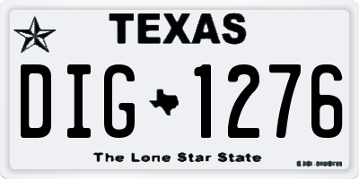 TX license plate DIG1276
