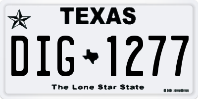 TX license plate DIG1277