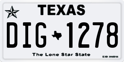 TX license plate DIG1278