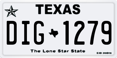 TX license plate DIG1279