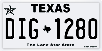 TX license plate DIG1280