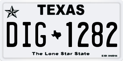 TX license plate DIG1282