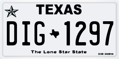 TX license plate DIG1297