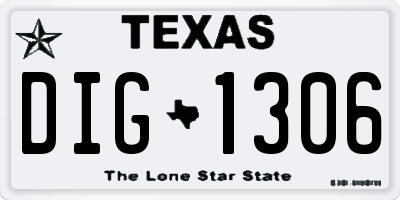 TX license plate DIG1306