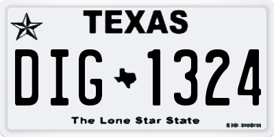TX license plate DIG1324