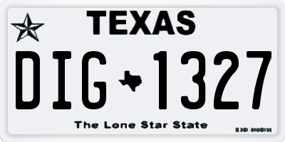 TX license plate DIG1327