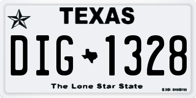 TX license plate DIG1328