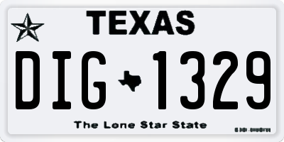 TX license plate DIG1329