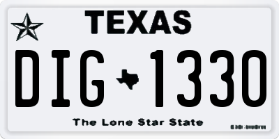 TX license plate DIG1330