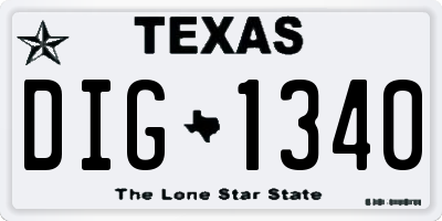 TX license plate DIG1340
