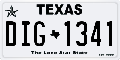 TX license plate DIG1341