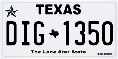 TX license plate DIG1350