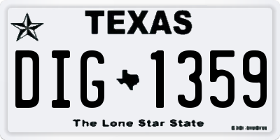 TX license plate DIG1359