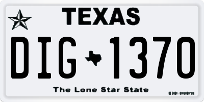 TX license plate DIG1370
