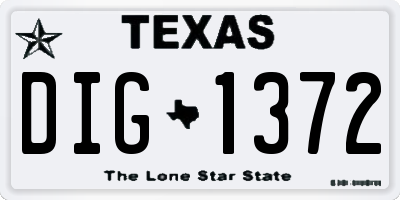 TX license plate DIG1372