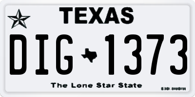 TX license plate DIG1373