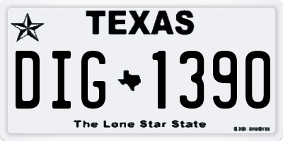 TX license plate DIG1390