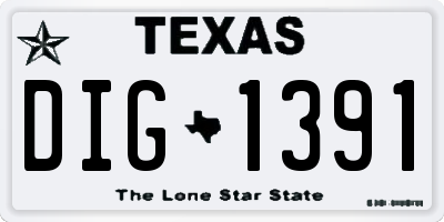 TX license plate DIG1391