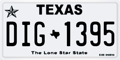 TX license plate DIG1395