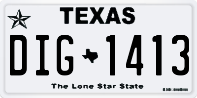 TX license plate DIG1413