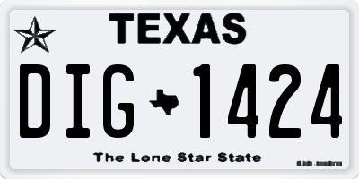 TX license plate DIG1424