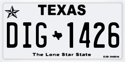 TX license plate DIG1426