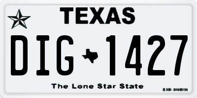 TX license plate DIG1427