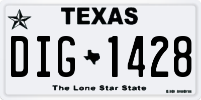 TX license plate DIG1428