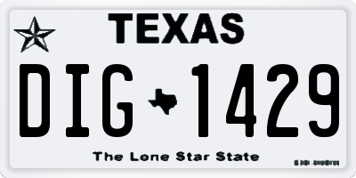 TX license plate DIG1429