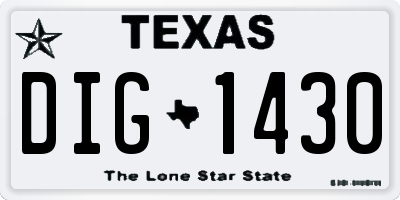 TX license plate DIG1430