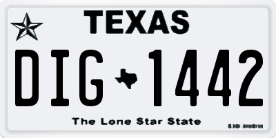 TX license plate DIG1442