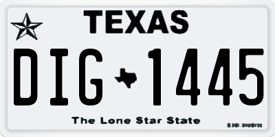 TX license plate DIG1445