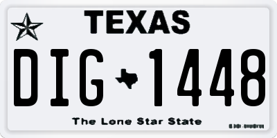 TX license plate DIG1448