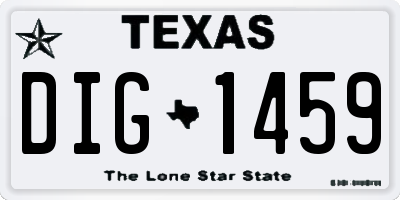 TX license plate DIG1459