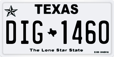 TX license plate DIG1460