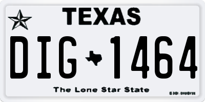 TX license plate DIG1464