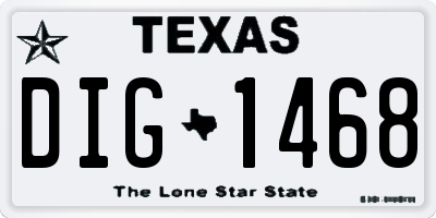 TX license plate DIG1468