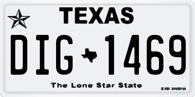 TX license plate DIG1469
