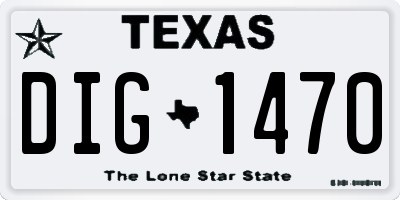 TX license plate DIG1470