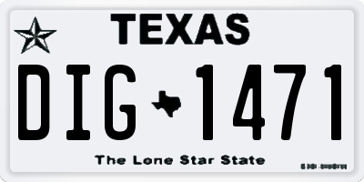 TX license plate DIG1471