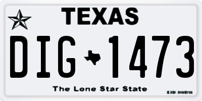 TX license plate DIG1473