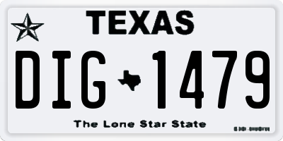 TX license plate DIG1479