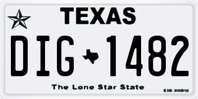 TX license plate DIG1482