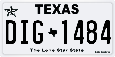 TX license plate DIG1484