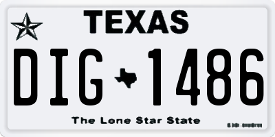 TX license plate DIG1486